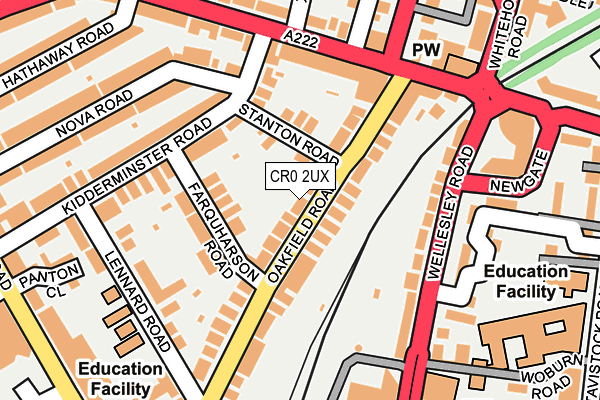 CR0 2UX map - OS OpenMap – Local (Ordnance Survey)