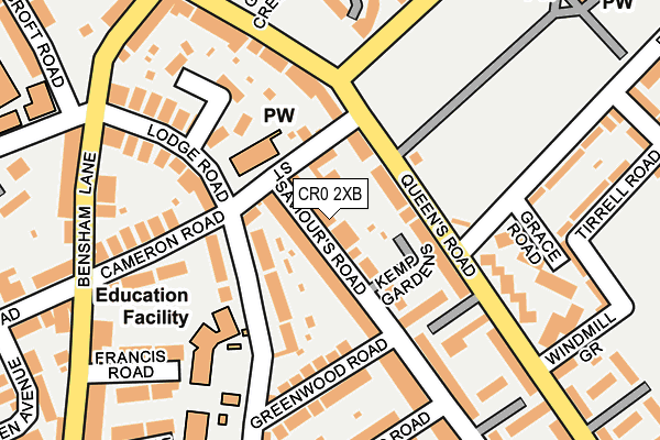 CR0 2XB map - OS OpenMap – Local (Ordnance Survey)