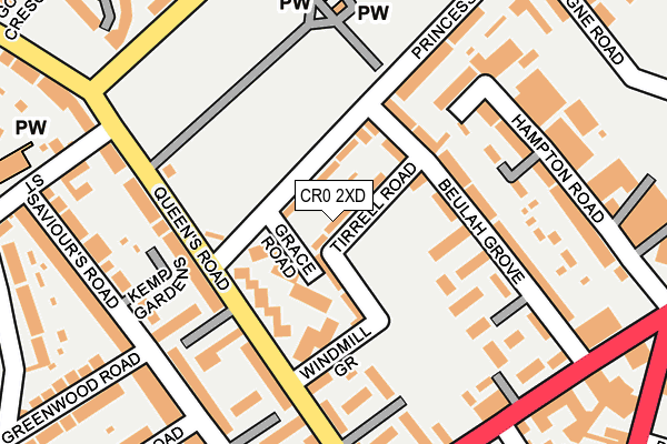 CR0 2XD map - OS OpenMap – Local (Ordnance Survey)