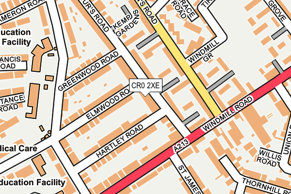 CR0 2XE map - OS OpenMap – Local (Ordnance Survey)