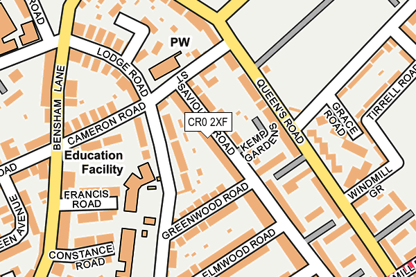 CR0 2XF map - OS OpenMap – Local (Ordnance Survey)