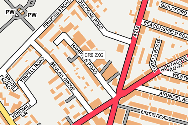 CR0 2XG map - OS OpenMap – Local (Ordnance Survey)