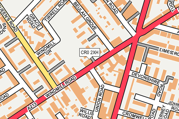 CR0 2XH map - OS OpenMap – Local (Ordnance Survey)