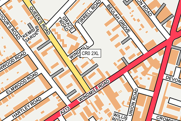 CR0 2XL map - OS OpenMap – Local (Ordnance Survey)