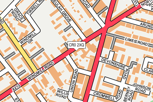 CR0 2XQ map - OS OpenMap – Local (Ordnance Survey)