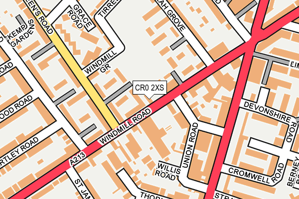 CR0 2XS map - OS OpenMap – Local (Ordnance Survey)