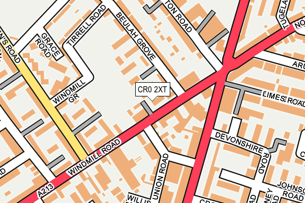 CR0 2XT map - OS OpenMap – Local (Ordnance Survey)