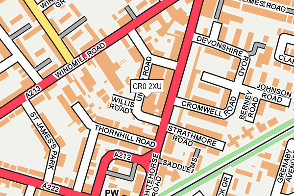 CR0 2XU map - OS OpenMap – Local (Ordnance Survey)