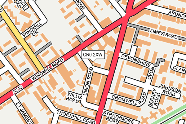 CR0 2XW map - OS OpenMap – Local (Ordnance Survey)