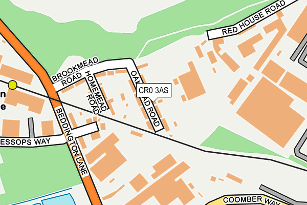 CR0 3AS map - OS OpenMap – Local (Ordnance Survey)