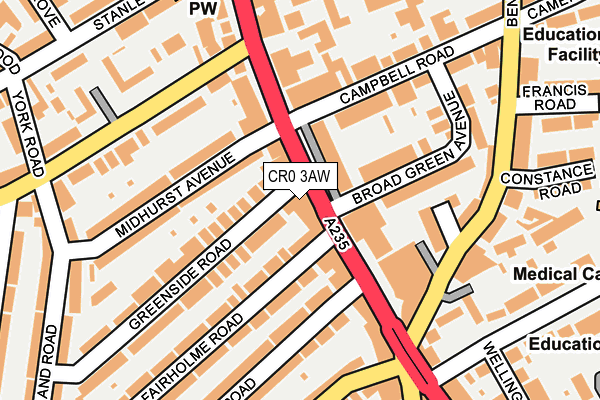 CR0 3AW map - OS OpenMap – Local (Ordnance Survey)