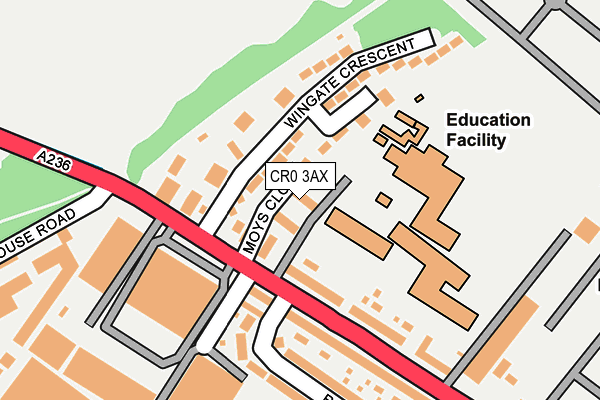 CR0 3AX map - OS OpenMap – Local (Ordnance Survey)