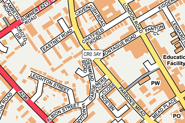 CR0 3AY map - OS OpenMap – Local (Ordnance Survey)