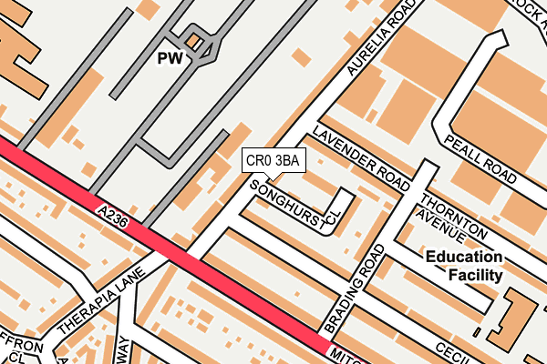 CR0 3BA map - OS OpenMap – Local (Ordnance Survey)