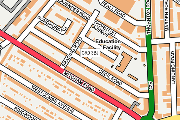CR0 3BJ map - OS OpenMap – Local (Ordnance Survey)