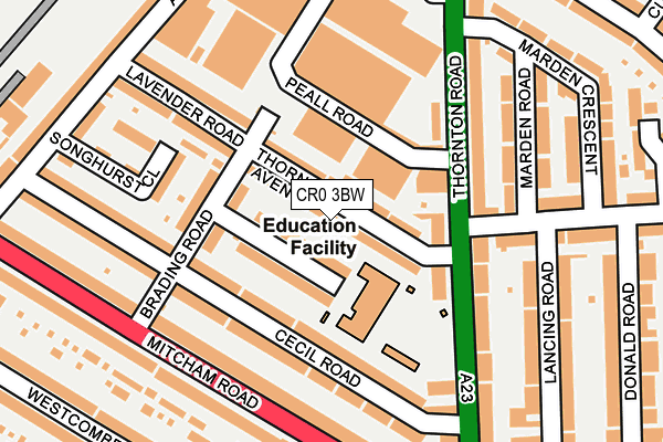 CR0 3BW map - OS OpenMap – Local (Ordnance Survey)