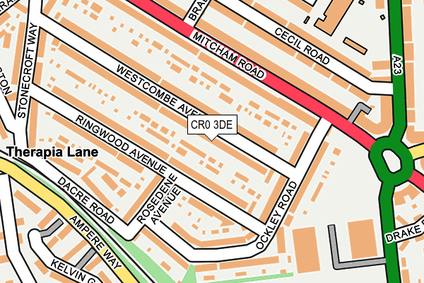 CR0 3DE map - OS OpenMap – Local (Ordnance Survey)