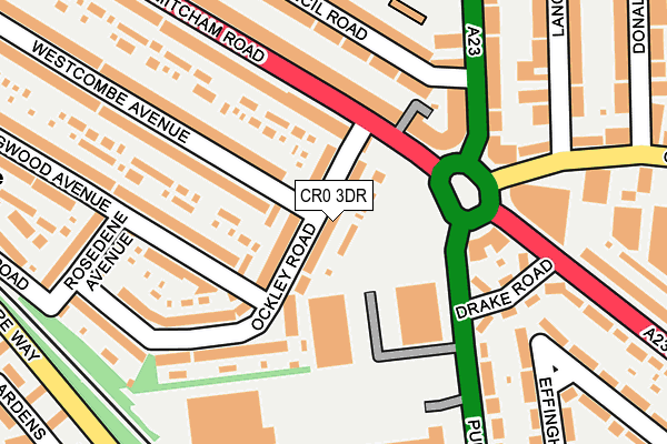 CR0 3DR map - OS OpenMap – Local (Ordnance Survey)