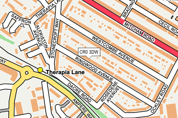 CR0 3DW map - OS OpenMap – Local (Ordnance Survey)