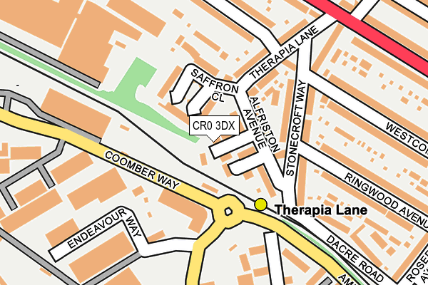 CR0 3DX map - OS OpenMap – Local (Ordnance Survey)