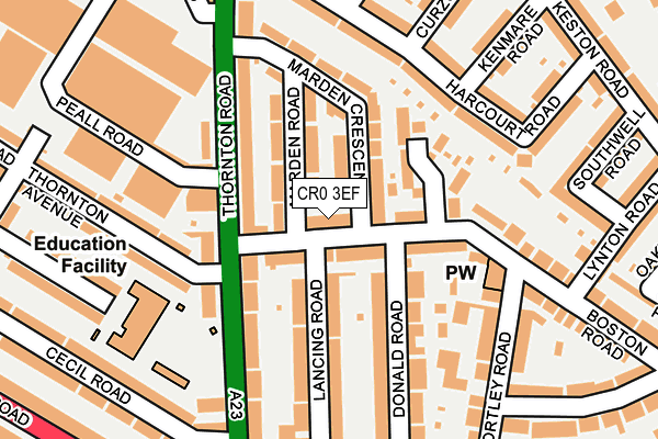 CR0 3EF map - OS OpenMap – Local (Ordnance Survey)