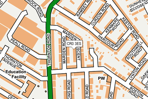 CR0 3ES map - OS OpenMap – Local (Ordnance Survey)