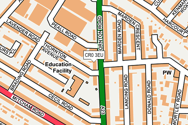 CR0 3EU map - OS OpenMap – Local (Ordnance Survey)
