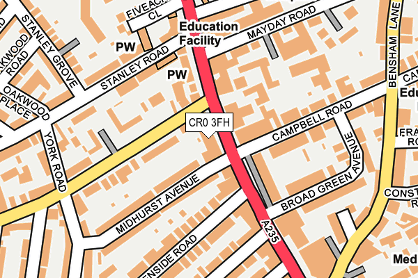 CR0 3FH map - OS OpenMap – Local (Ordnance Survey)