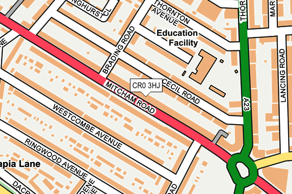 CR0 3HJ map - OS OpenMap – Local (Ordnance Survey)