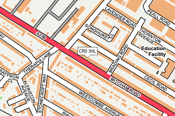 CR0 3HL map - OS OpenMap – Local (Ordnance Survey)