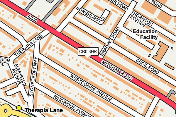 CR0 3HR map - OS OpenMap – Local (Ordnance Survey)