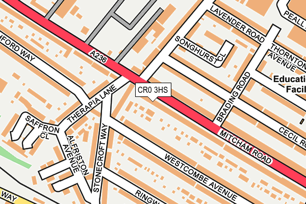CR0 3HS map - OS OpenMap – Local (Ordnance Survey)