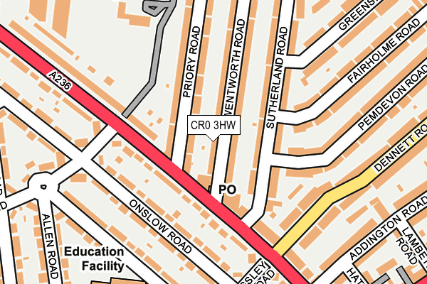 CR0 3HW map - OS OpenMap – Local (Ordnance Survey)