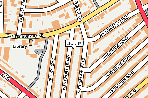 CR0 3HX map - OS OpenMap – Local (Ordnance Survey)