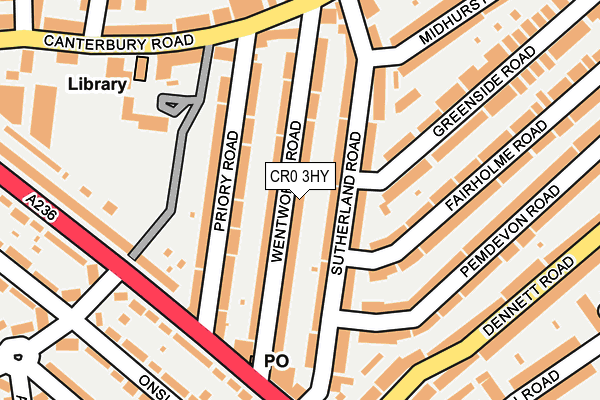 CR0 3HY map - OS OpenMap – Local (Ordnance Survey)