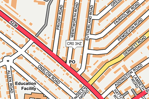 CR0 3HZ map - OS OpenMap – Local (Ordnance Survey)
