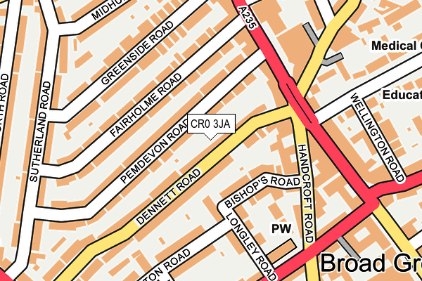 CR0 3JA map - OS OpenMap – Local (Ordnance Survey)
