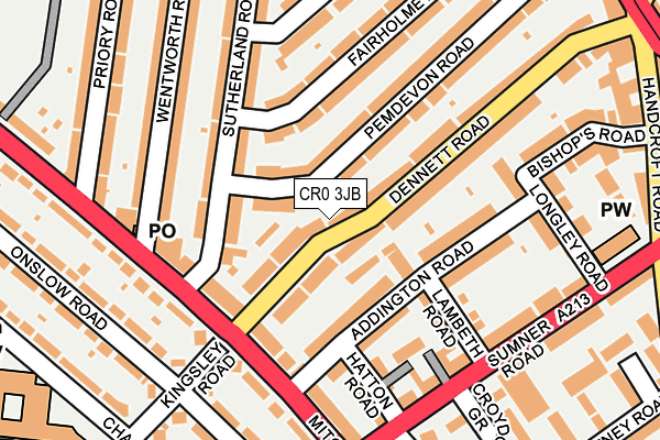 CR0 3JB map - OS OpenMap – Local (Ordnance Survey)