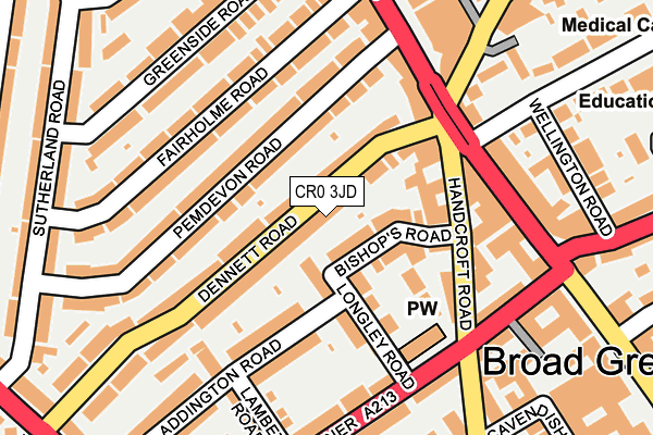 CR0 3JD map - OS OpenMap – Local (Ordnance Survey)