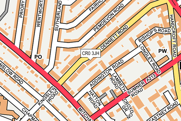 CR0 3JH map - OS OpenMap – Local (Ordnance Survey)