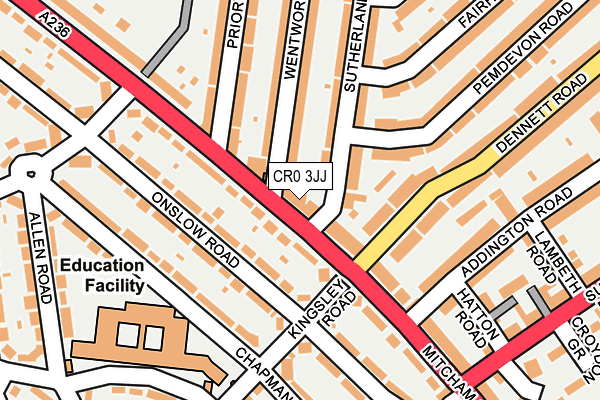 CR0 3JJ map - OS OpenMap – Local (Ordnance Survey)