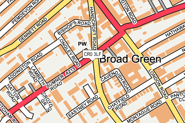 CR0 3LF map - OS OpenMap – Local (Ordnance Survey)