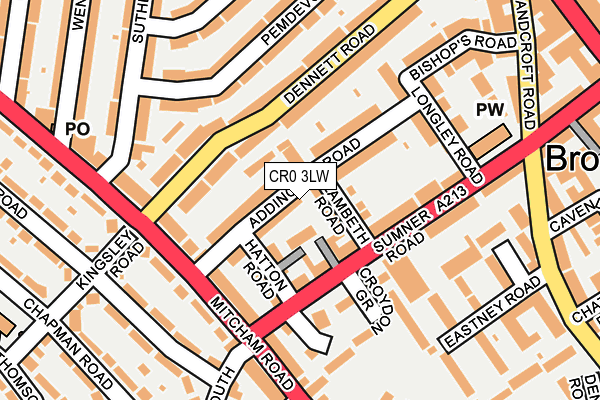 CR0 3LW map - OS OpenMap – Local (Ordnance Survey)