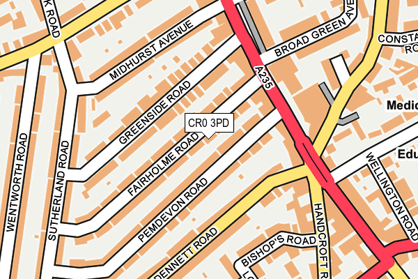 CR0 3PD map - OS OpenMap – Local (Ordnance Survey)