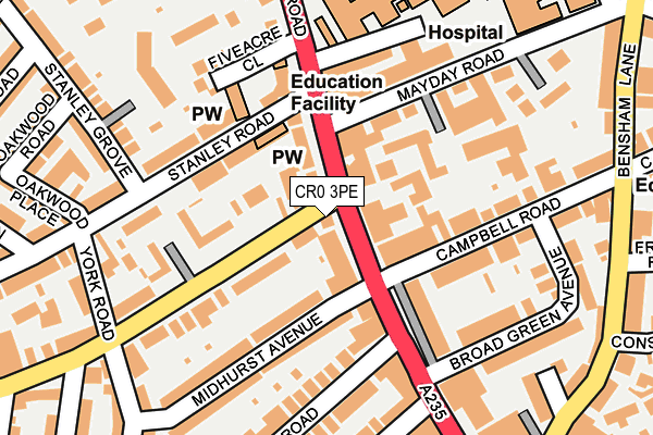 CR0 3PE map - OS OpenMap – Local (Ordnance Survey)