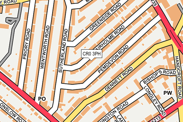 CR0 3PH map - OS OpenMap – Local (Ordnance Survey)