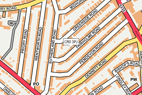 CR0 3PJ map - OS OpenMap – Local (Ordnance Survey)