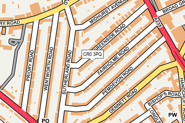 CR0 3PQ map - OS OpenMap – Local (Ordnance Survey)