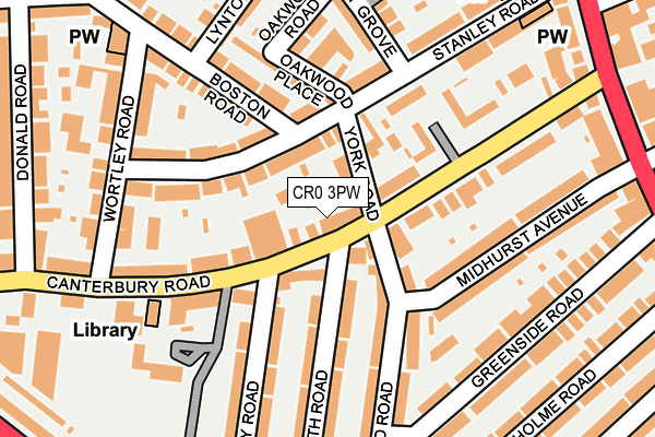 CR0 3PW map - OS OpenMap – Local (Ordnance Survey)