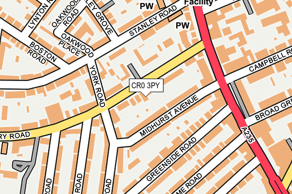 CR0 3PY map - OS OpenMap – Local (Ordnance Survey)